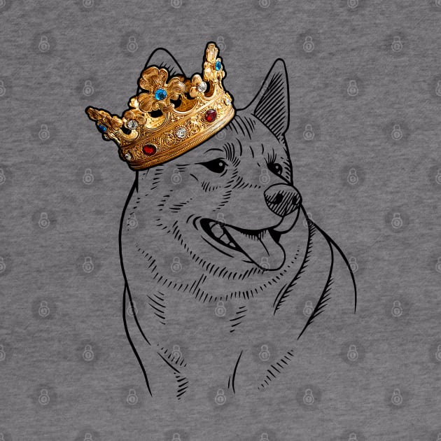 Norwegian Elkhound Dog King Queen Wearing Crown by millersye